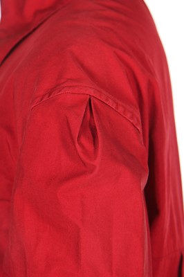 Lot 460 - A rare Alexander McQueen red cotton shirt, 'Banshee' collection, Autumn-Winter 1994-95