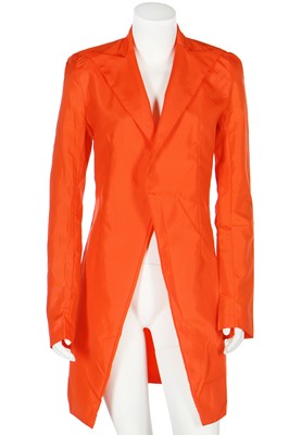 Lot 461 - A rare Alexander McQueen bright orange nylon coat, 'The Hunger' collection, Spring-Summer 1996