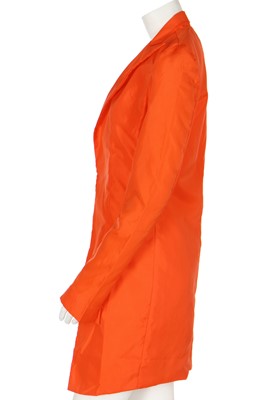 Lot 461 - A rare Alexander McQueen bright orange nylon coat, 'The Hunger' collection, Spring-Summer 1996