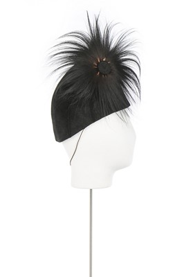 Lot 128 - A Jean Patou black wool felt hat, 1930s,...
