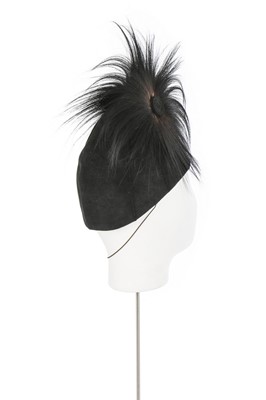 Lot 128 - A Jean Patou black wool felt hat, 1930s,...