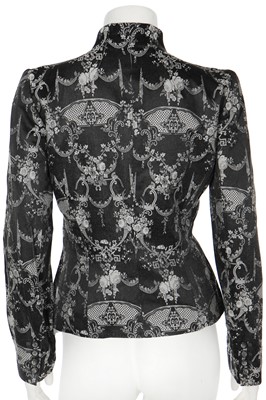 Lot 200 - An Alexander McQueen en grisaille wool-silk blend jacket, 'Joan' collection, Autumn-Winter 1998