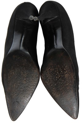 Lot 177 - Roger Vivier for Christian Dior black satin evening shoes, 1960