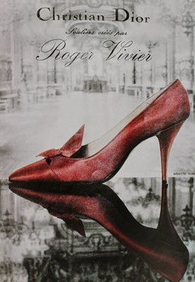 Lot 177 - Roger Vivier for Christian Dior black satin evening shoes, 1960