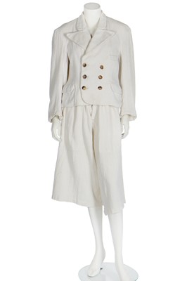 Lot 435 - A Westwood/ McLaren white 'dishcloth' cotton suit, 'Nostalgia of Mud' (Buffalo) Collection, Autumn-Winter 1982-83