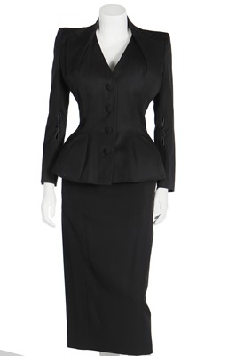 Lot 440 - A John Galliano black wool suit, 'Dolores' collection, Autumn-Winter 1995-96