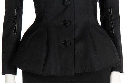 Lot 440 - A John Galliano black wool suit, 'Dolores' collection, Autumn-Winter 1995-96