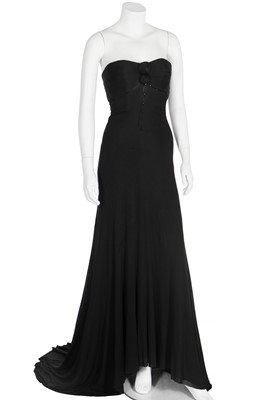 Lot 404 - A fine Madame Grès couture black silk jersey sheath, Autumn-Winter 1961-62