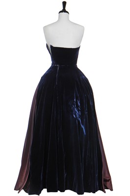 Lot 370 - A Schiaparelli couture velvet evening gown, late 1940s