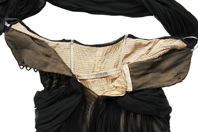 Lot 371 - A Lucien Lelong black couture chiffon evening gown, mid 1940s