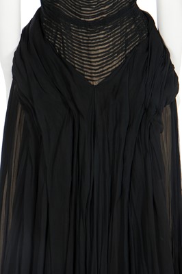 Lot 371 - A Lucien Lelong black couture chiffon evening gown, mid 1940s