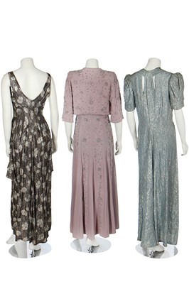 Lot 53 - Thirteen dresses, mainly for evening, 1920s-1940s