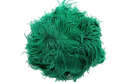 Lot 100 - A Pierre Balmain green ostrich feather hat, late 1950s-early 60s