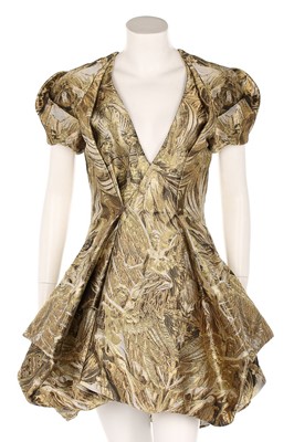 Lot 329 - An Alexander McQueen gold and silver brocaded...