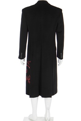 Lot 467 - An Alexander McQueen man's black cashmere coat, 'Joan' collection, Autumn-Winter 1998-99