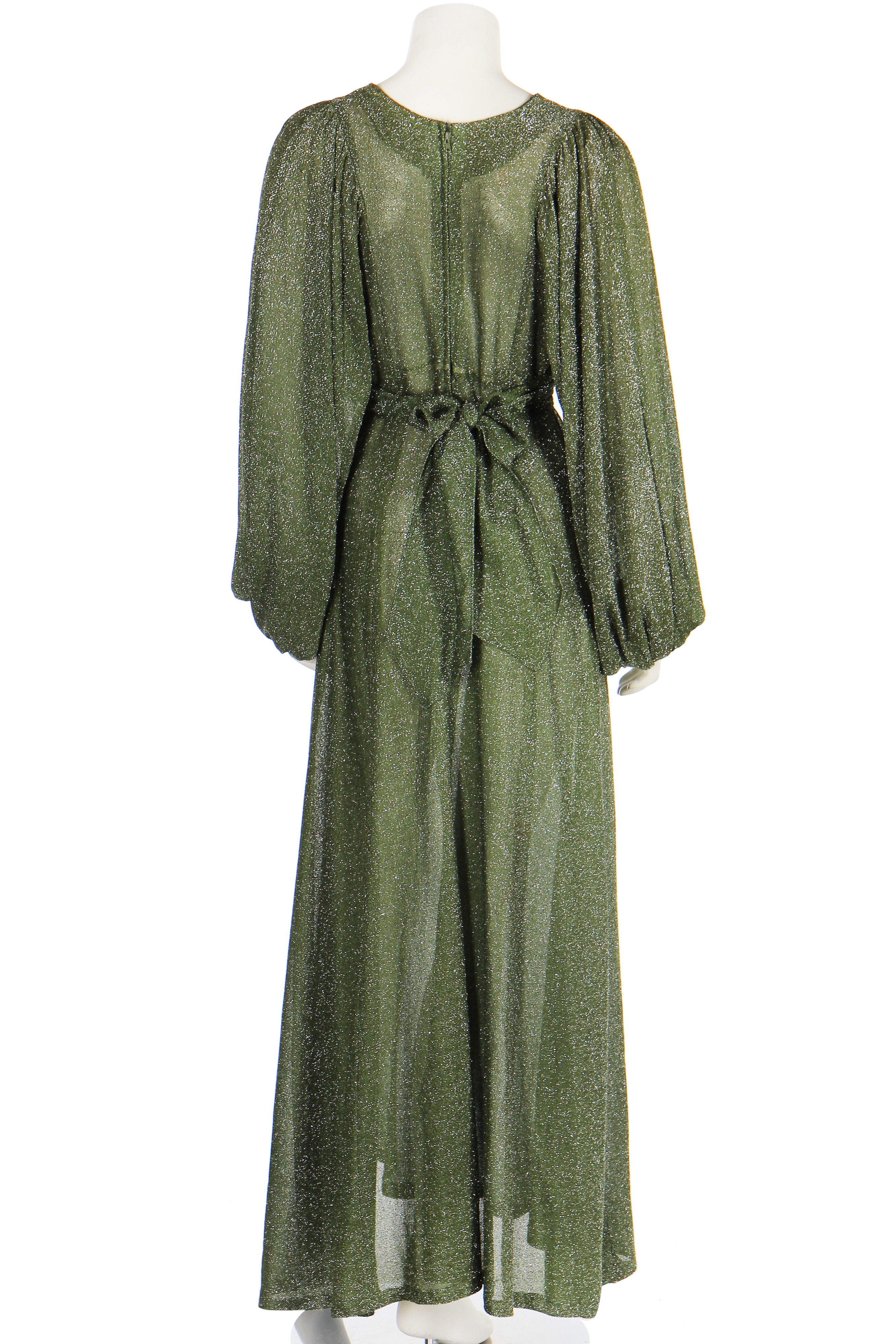 Lot 132 - An Ossie Clark for Radley green lurex dress,