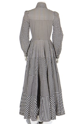 Lot 139 - John Bates for Jean Varon 'checkerboard' cotton maxi-dress, 'Wild West sweetheart', collection, 1973