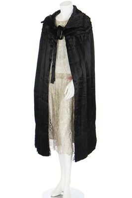 Lot 44 - A beaded black chiffon evening ensemble, 1920s and later altered