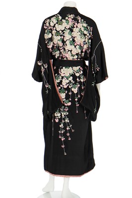 Lot 360 - An embroidered silk kimono, Japanese for the European market, 1920s-30s