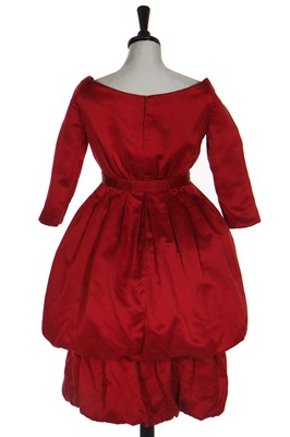 Lot 379 - A Christian Dior by Yves Saint Laurent haute couture red satin cocktail dress, Autumn-Winter 1959