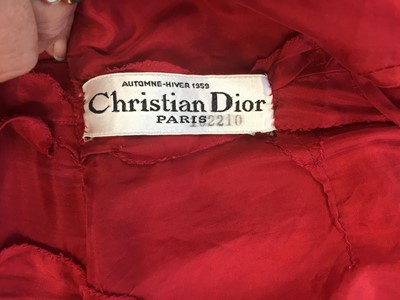 Lot 379 - A Christian Dior by Yves Saint Laurent haute couture red satin cocktail dress, Autumn-Winter 1959