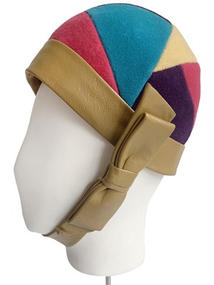 Lot 382 - A rare Yves Saint Laurent 'Mondrian' helmet, 1965