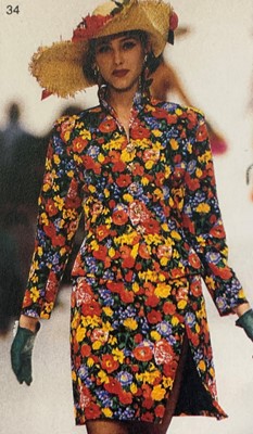 Lot 128 - An Yves Saint Laurent floral printed cotton-grosgrain jacket, Spring-Summer 1992