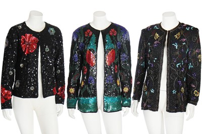 Lot 157 - Six beaded and sequinned jackets, 1980s