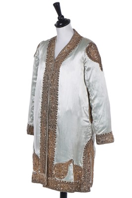 Lot 286 - A young man's silver-grey satin jacket, Indian, 1930s