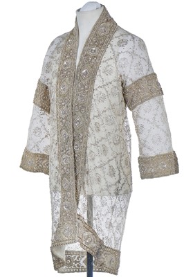 Lot 275 - A young man's embroidered tulle surcoat, Indian, circa 1900