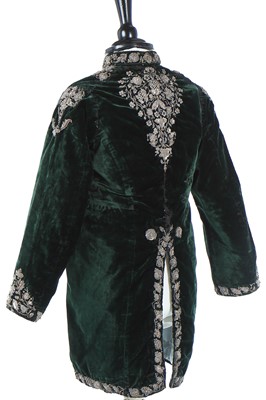 Lot 282 - A boy's emerald-green court coat, Indian, late 19th century