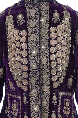 Lot 277 - A boy's purple velvet jacket, Indian, late 19th century