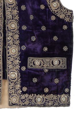 Lot 281 - A boy's embroidered velvet waistcoat, Indian, late 19th century