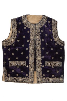 Lot 281 - A boy's embroidered velvet waistcoat, Indian, late 19th century