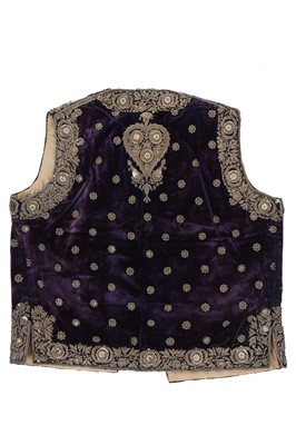 Lot 281 - A boy's embroidered velvet waistcoat, Indian, late 19th century
