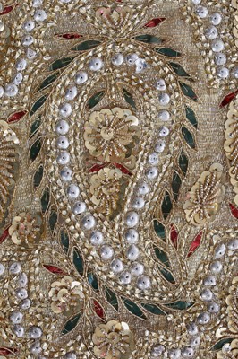 Lot 285 - An embroidered cloth of gold sash, Indian, late 19th century