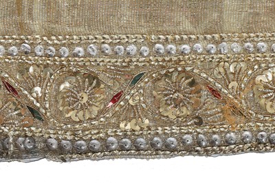 Lot 285 - An embroidered cloth of gold sash, Indian, late 19th century