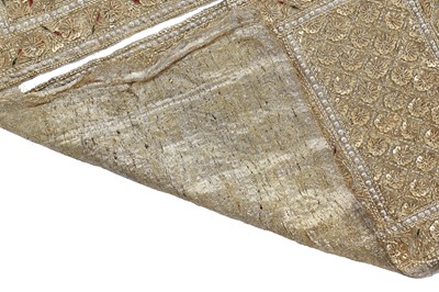 Lot 285 - An embroidered cloth of gold sash, Indian, late 19th century