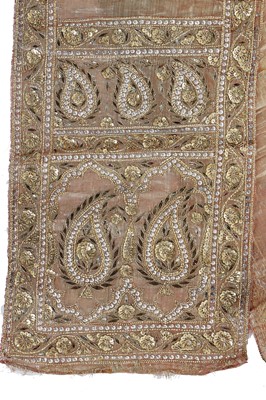 Lot 284 - Two embroidered cloth of gold sashes, Indian, early 20th century