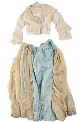 Lot 241 - A group of dress remnants, altered costume and haberdashery, mainly 1850s
