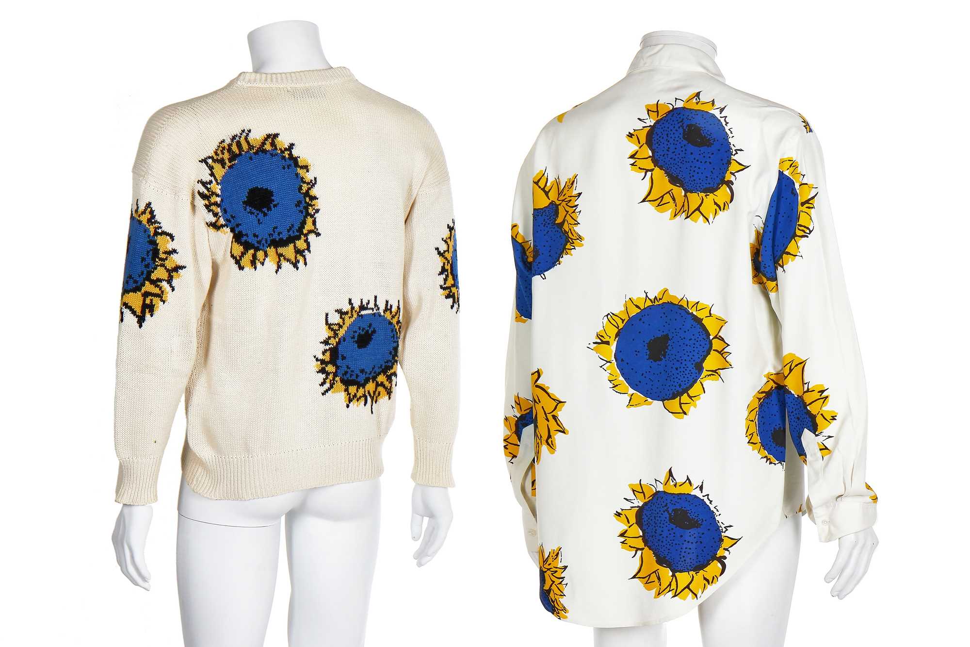 Lot 87 - A Richard James men's surrealist sunflower print silk-blend shirt, 'Cecil Beaton' collection, Spring-Summer 1990