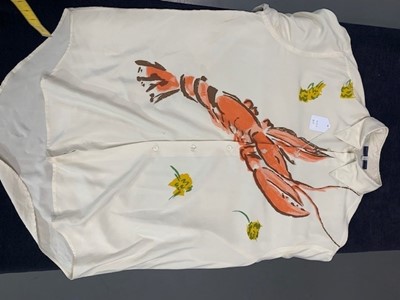 Lot 86 - A Richard James men's Schiaparelli/Salvador Dali inspired 'lobster' print silk shirt, 'Cecil Beaton' collection, Spring-Summer 1990
