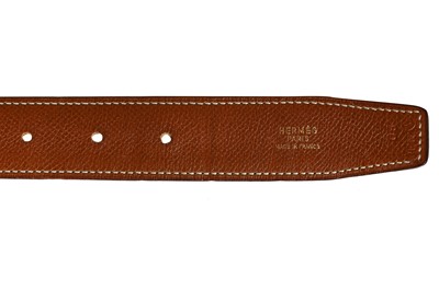 Lot 95 - An Hermès reversible leather belt, 1990s