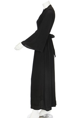 Lot 163 - An Ossie Clark for Radley black finely-pleated rayon dress, circa 1978