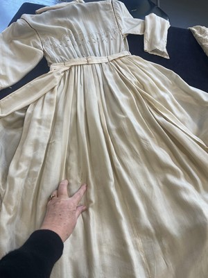 Lot 214 - Two bias-cut floral printed chiffon dresses, 1930s