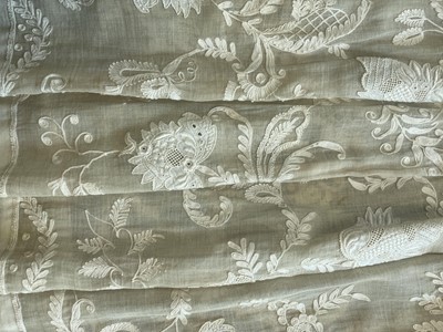 Lot 214 - Two bias-cut floral printed chiffon dresses, 1930s