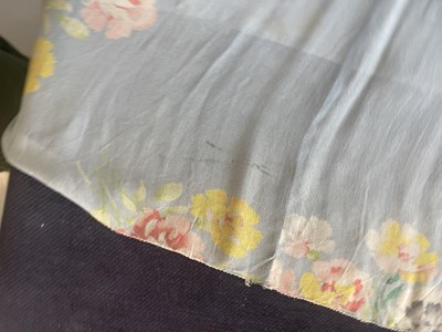 Lot 214 - Two bias-cut floral printed chiffon dresses, 1930s