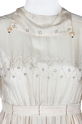 Lot 214 - Two bias-cut floral printed chiffon dresses, 1930s