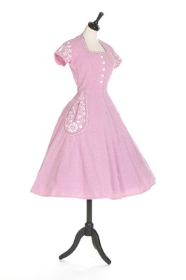 Lot 145 - A Bruyère couture magenta gingham summer dress,...