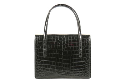Lot 2 - A Gucci black crocodile handbag, 1960s